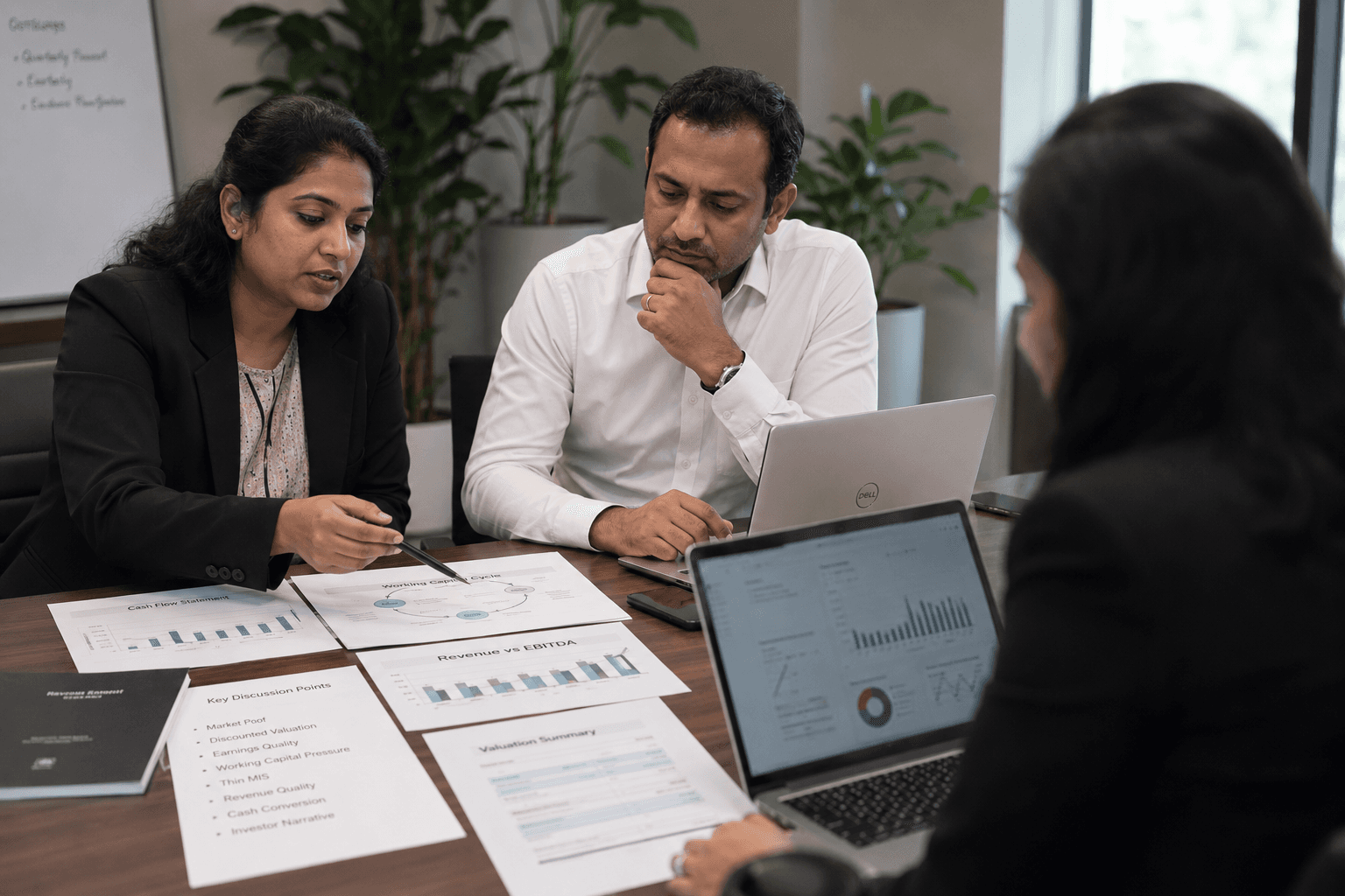 Financial charts reviewed for valuation readiness